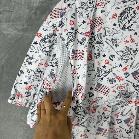 Columbia PFG‎ Vented SS Shirt Mens 2XL Printed USA Flag - Picture 10 of 13